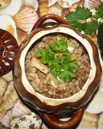 Гречка с патиссонами в горшочке