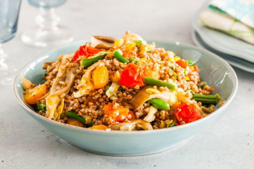 Рецепт гречневая каша с овощами и вешенками