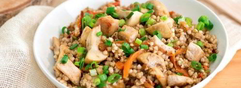 зеленая гречка со свининой и грибами. Шаг 7