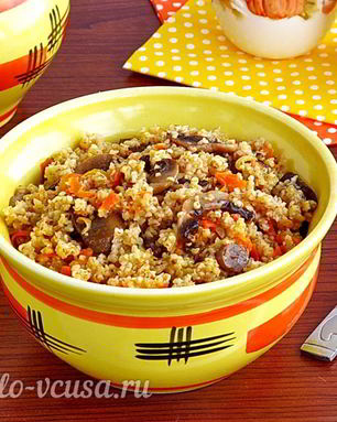 Ячневая каша с грибами в пароварке