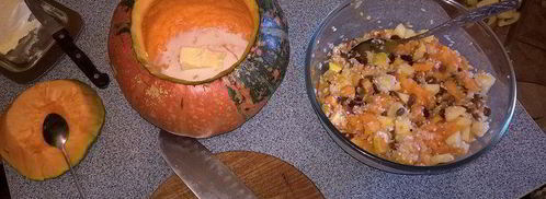 запеченная каша в тыкве с фруктами райское наслаждение. Шаг 2