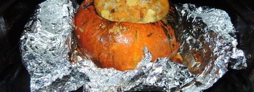 запеченная каша в тыкве с фруктами райское наслаждение. Шаг 4