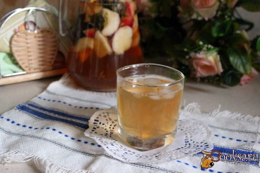 Рецепт холодный чай с персиками, нектаринами и мятой