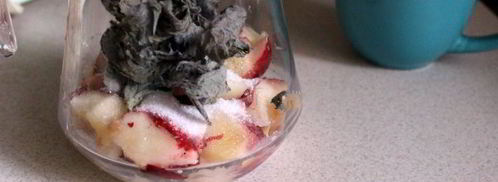 холодный чай с персиками, нектаринами и мятой. Шаг 2