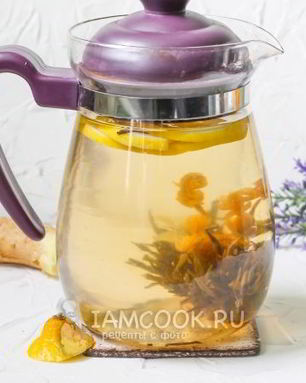 Зеленый чай с имбирем и лимоном