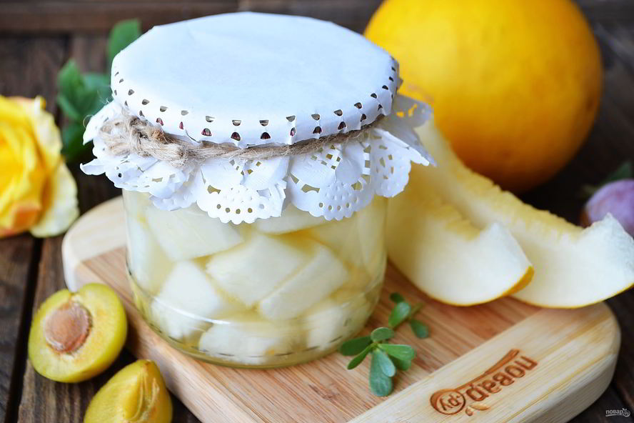 Рецепт дыни в сиропе беза стерилизаций