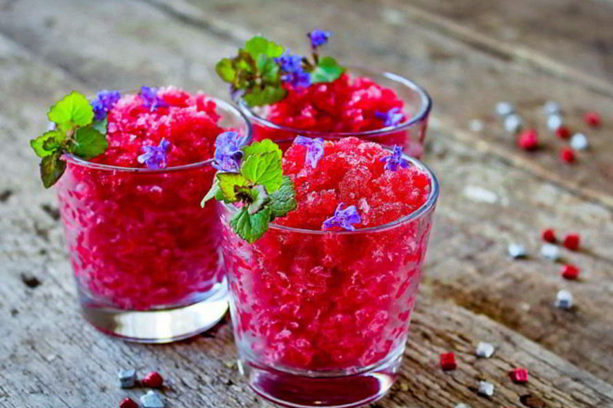 Рецепт граните из каркаде с малиновым сиропом