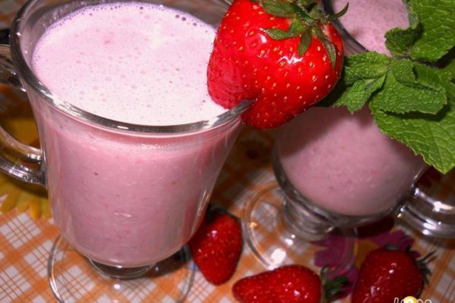 Рецепт клубнично-йогуртовый коктейль