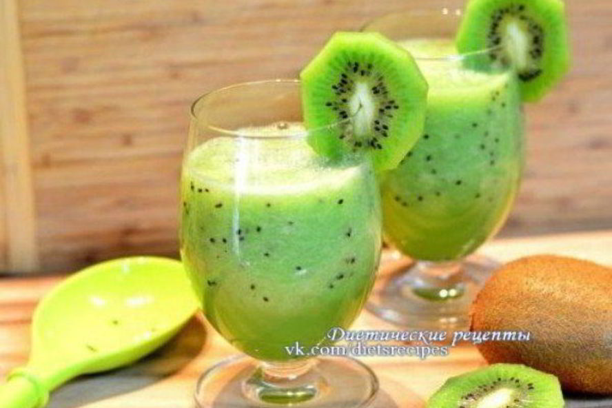 Рецепт освежающе жиросжигающий коктейль с киви