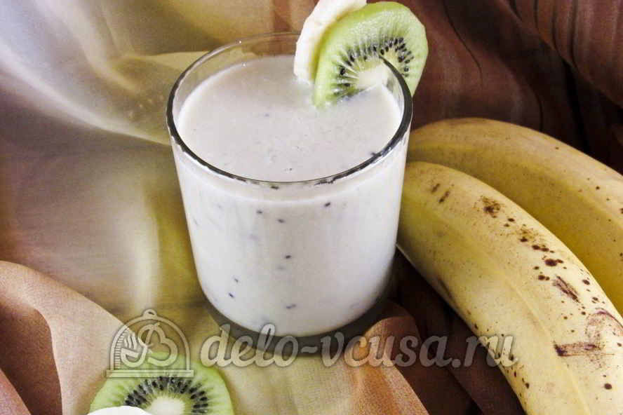 Рецепт овсяный смузи с бананом и киви