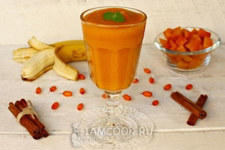 Рецепт тыквенный смузи с облепихой и бананом