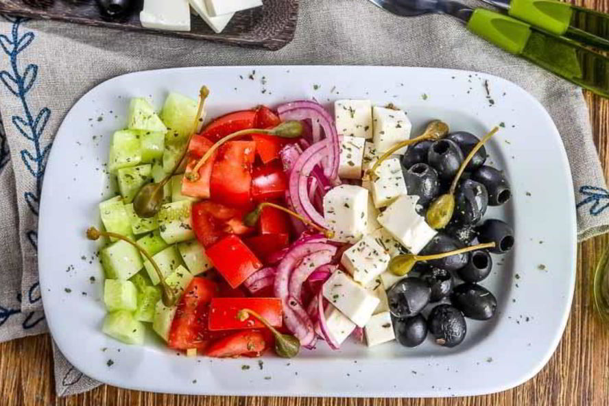 Рецепт греческий салат с брынзой