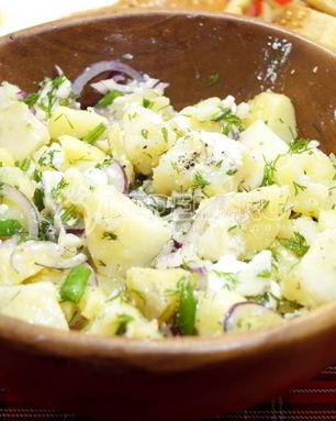 Картофельный салат с брынзой