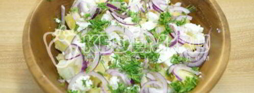 картофельный салат с брынзой. Шаг 5