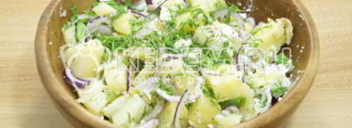 картофельный салат с брынзой. Шаг 6