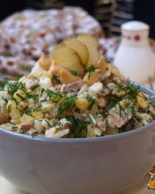 Картофельный салат с говядиной