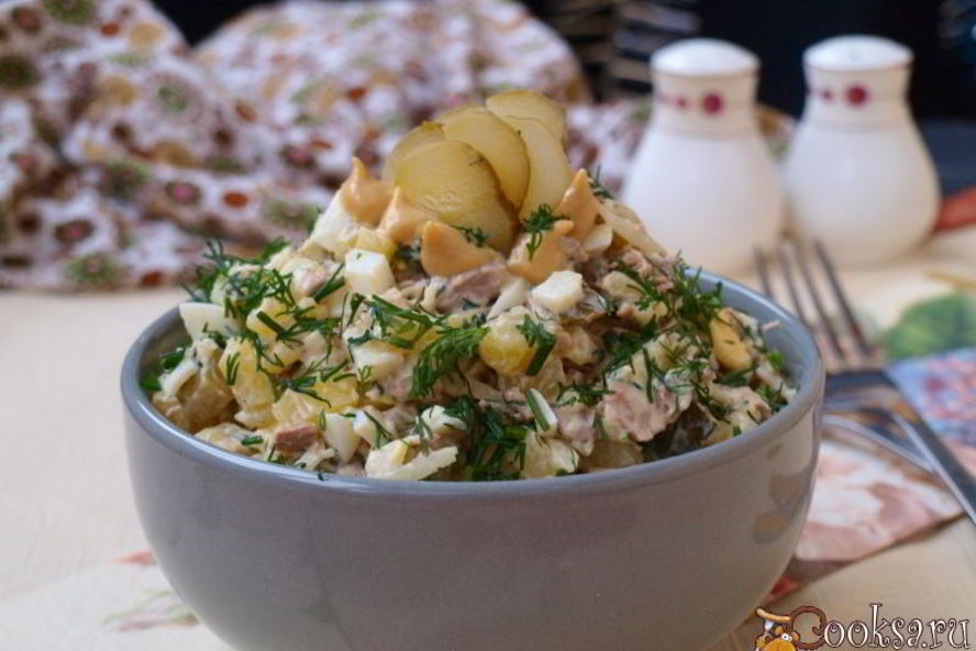 Рецепт картофельный салат с говядиной