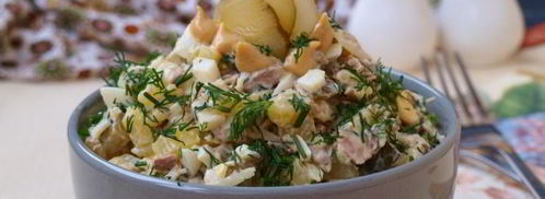 картофельный салат с говядиной. Шаг 5