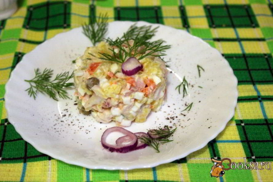 Рецепт картофельный салат с кальмарами