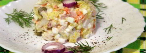 картофельный салат с кальмарами. Шаг 5