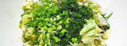 картофельный салат с красной рыбой. Шаг 8