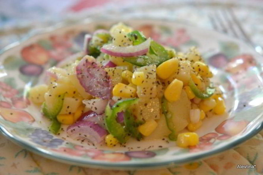 Рецепт картофельный салат с кукурузой и халапеньо