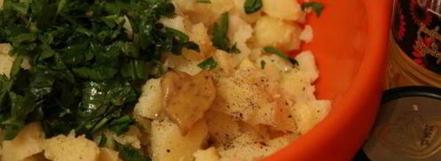 картофельный салат с яйцом и зеленью. Шаг 3