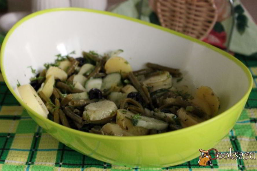 Рецепт салат из молодого картофеля со стручковой фасолью