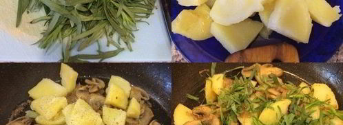 теплый салат с картофелем и шампиньонами. Шаг 2