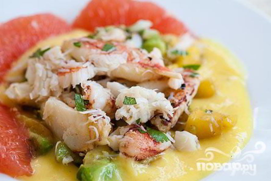 Рецепт крабовый салат с манго