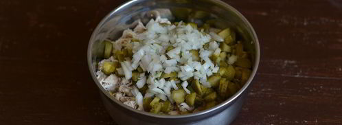 оливье с курицей. Шаг 7