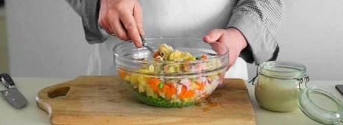 постный салат оливье. Шаг 4