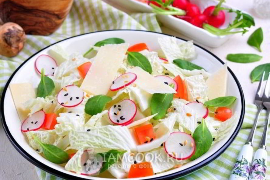 Рецепт салата иза китайского капуст