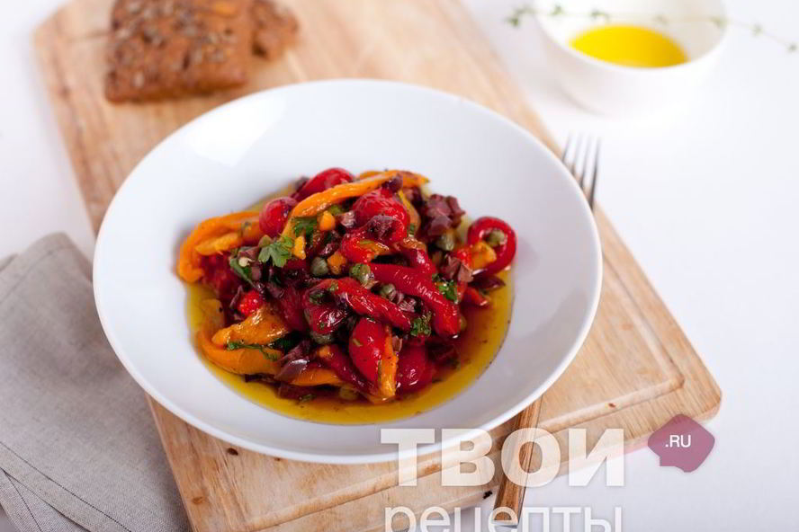 Рецепт салат из запеченных перцев