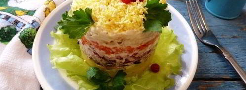 салат мимоза со шпротами. Шаг 15