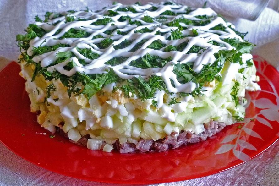 Рецепт салат мужской каприз с огурцом