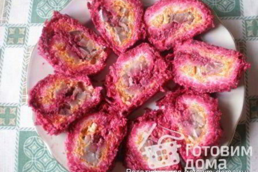 Рецепт постный рулет из сельди под шубой