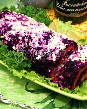 Салат-рулет Селедка под шубой