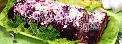 салат-рулет селедка под шубой. Шаг 8