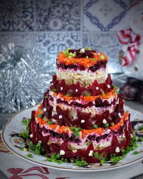 Салат-торт Селедка под шубой