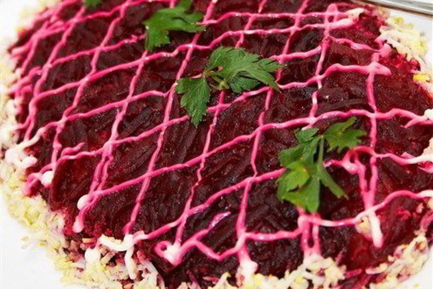 Рецепт сельдь под шубой с орехами