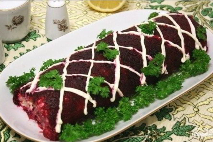 Рецепт селедка под шубой в виде рулета