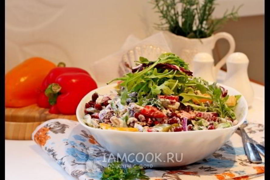 Рецепт салат с говядиной и фасолью