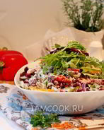 Салат с говядиной и фасолью