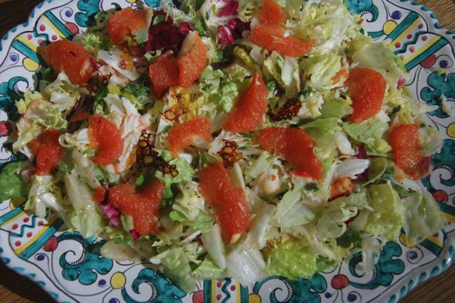 Рецепт салат с крабами и грейпфрутом