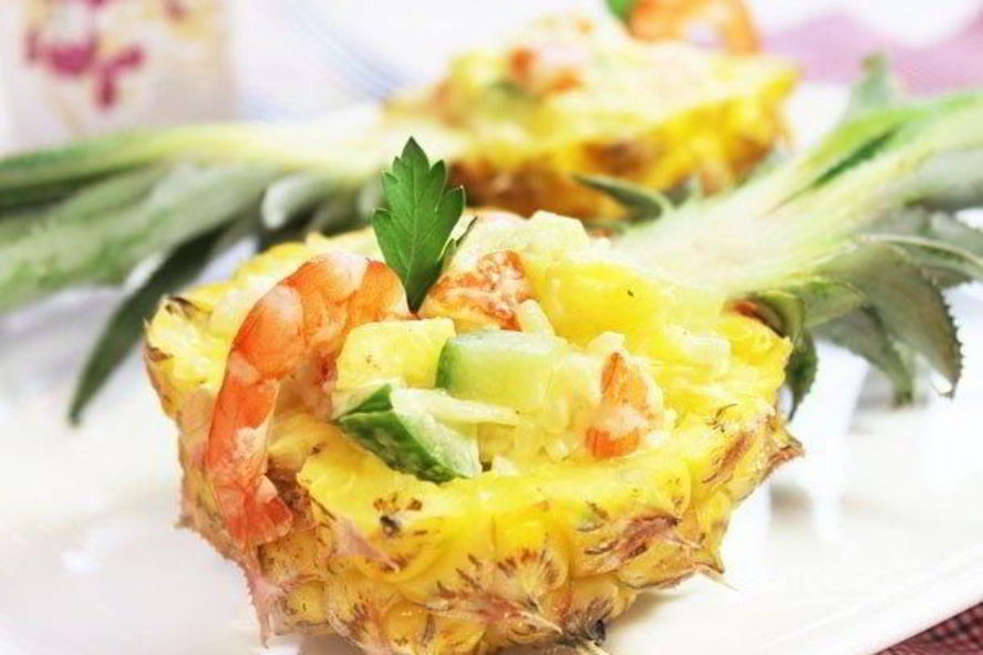 Рецепт салат с креветками и рисом