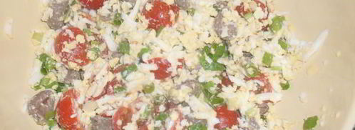 салат с куриными сердечками и помидорами черри. Шаг 4