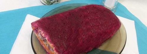 салат шуба рулетом. Шаг 13