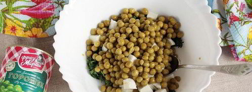 весенний салат с горошком. Шаг 3