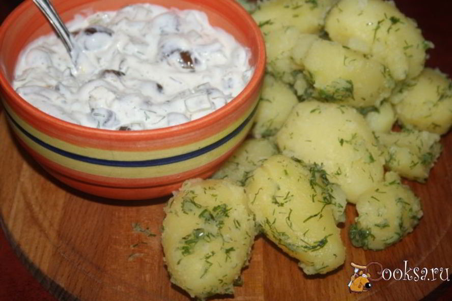 Рецепт сметанно-грибной соус к отварному картофелю